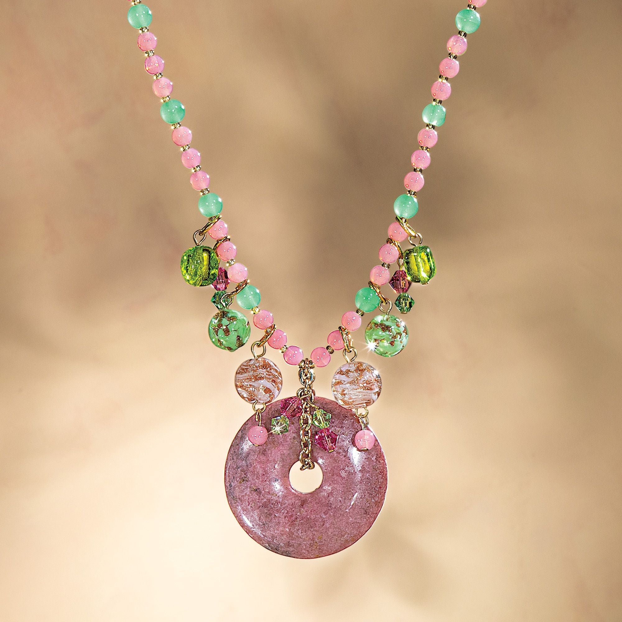 Blooming Vibrance Murano Glass Pendant Necklace
