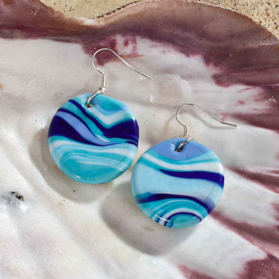 Blue Cove Murano Glass Earrings