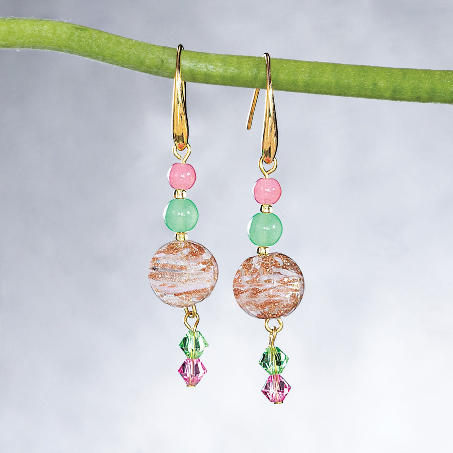 Blooming Vibrance Murano Glass Earrings