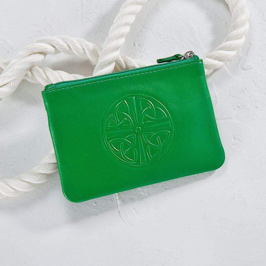 Celtic Leather Green Coin Purse