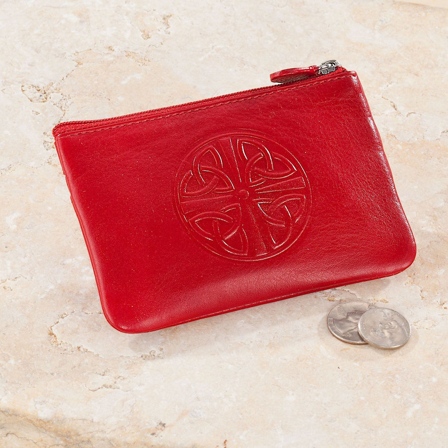 Celtic Leather Red Coin Purse