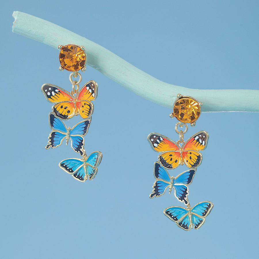 Dainty Dancing Butterfly Earrings
