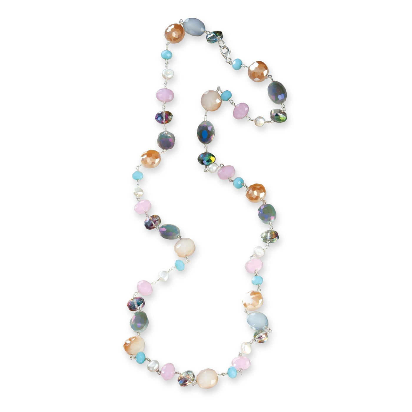 Spring Pastels Freshwater Pearl & Crystal Necklace