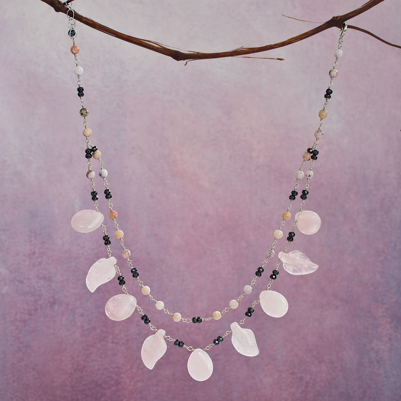 Distant Glow Pink Opal Necklace