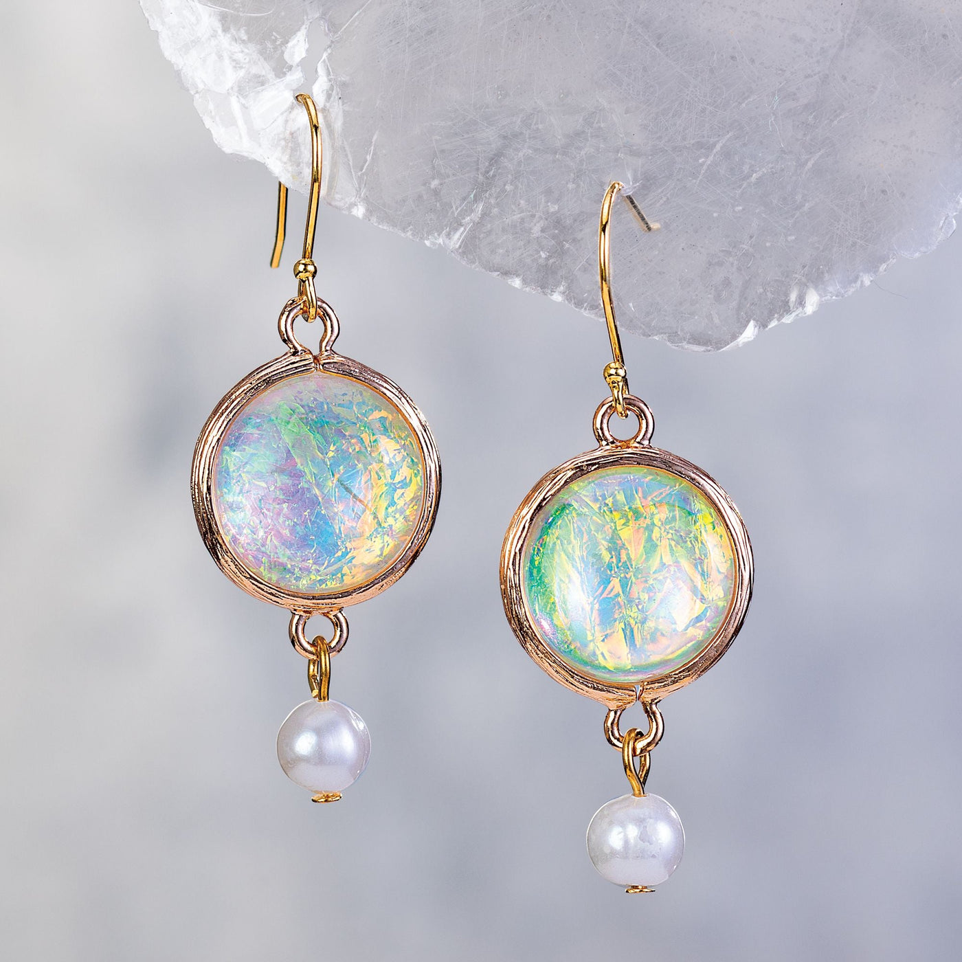 Surrounding Light Opal Earrings