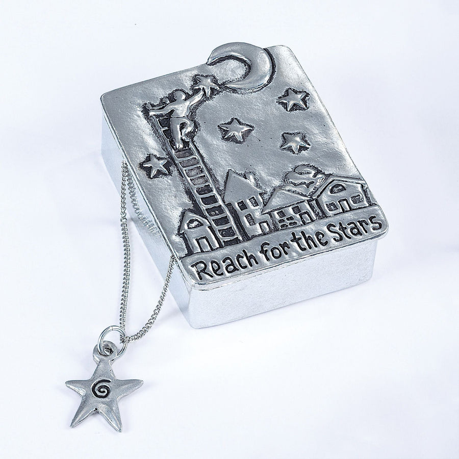 Reach For The Stars Pewter Wish Box