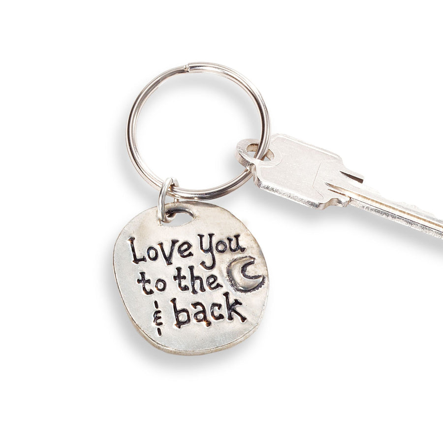 Love You To The Moon Pewter Keychain