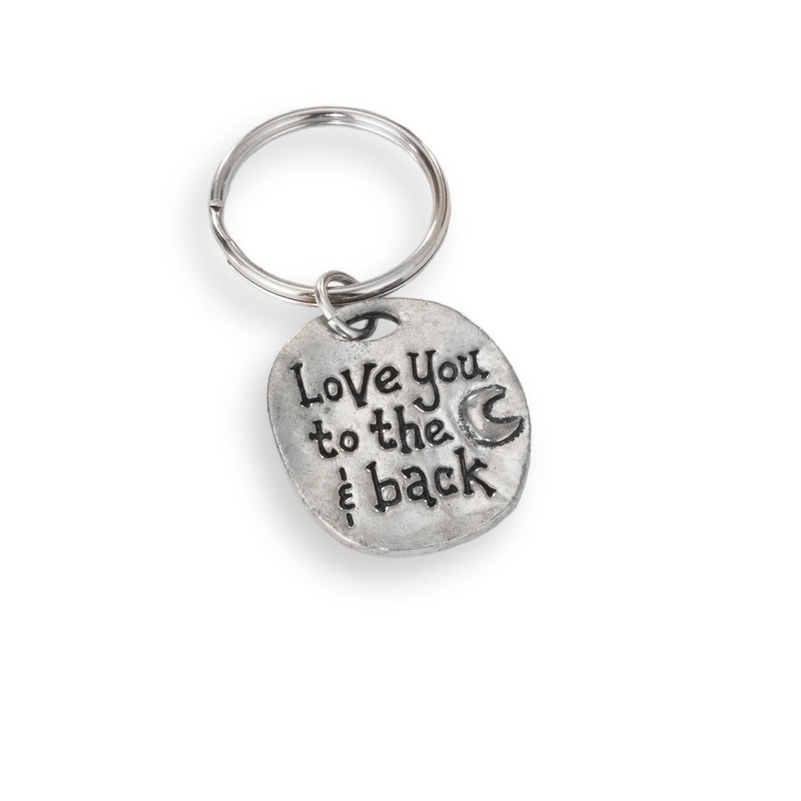 Love You To The Moon Pewter Keychain