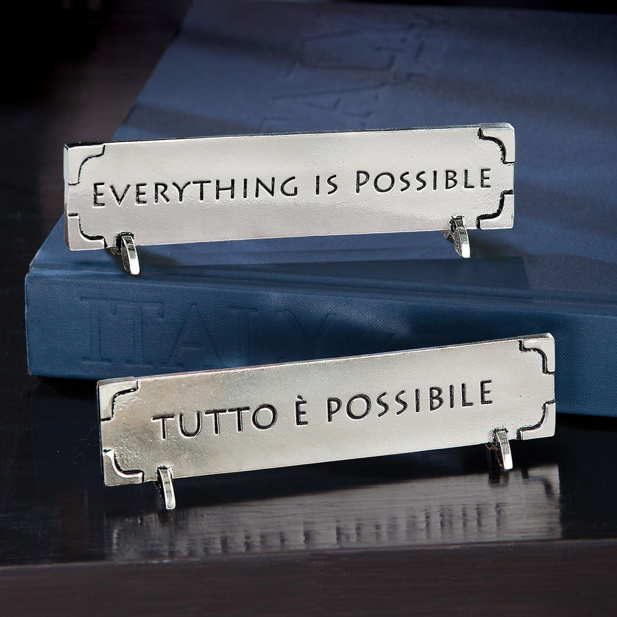 Pewter ''Everything Is Possible'' Inspirational Plaque