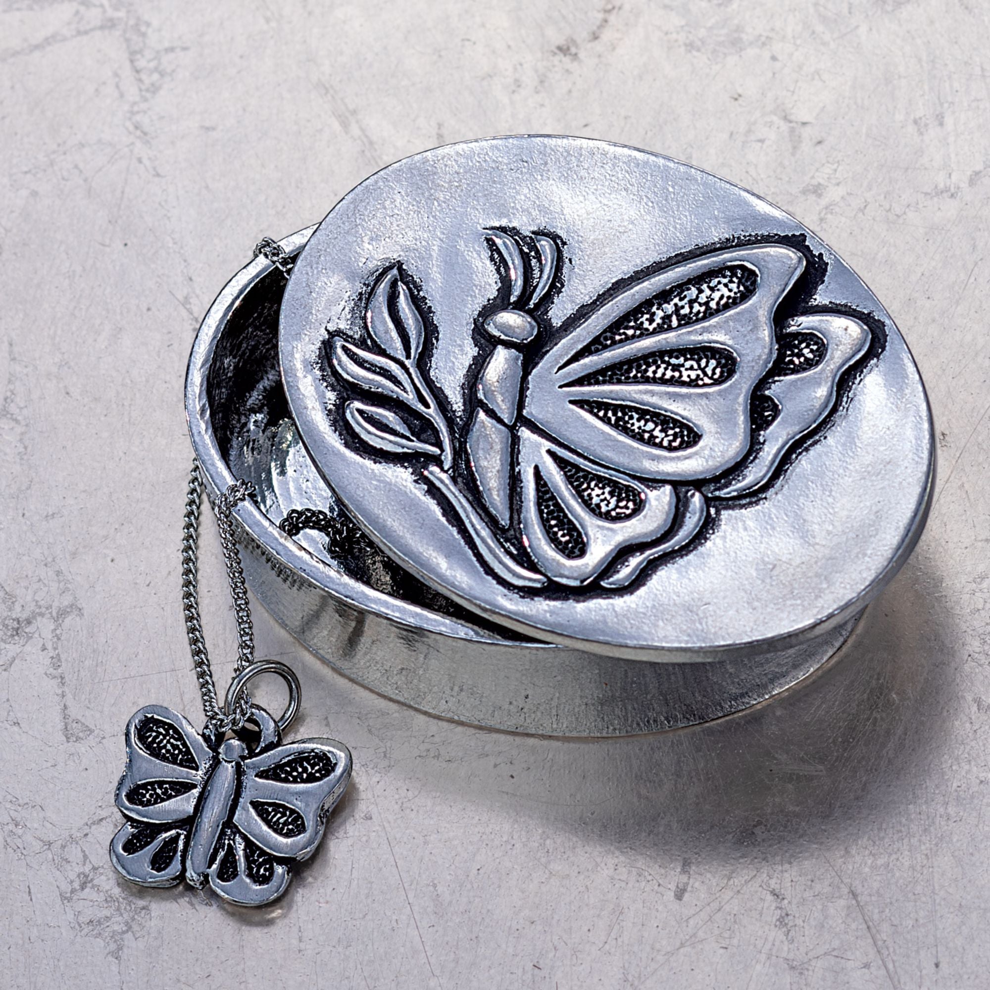 Pewter Butterfly Wish Box