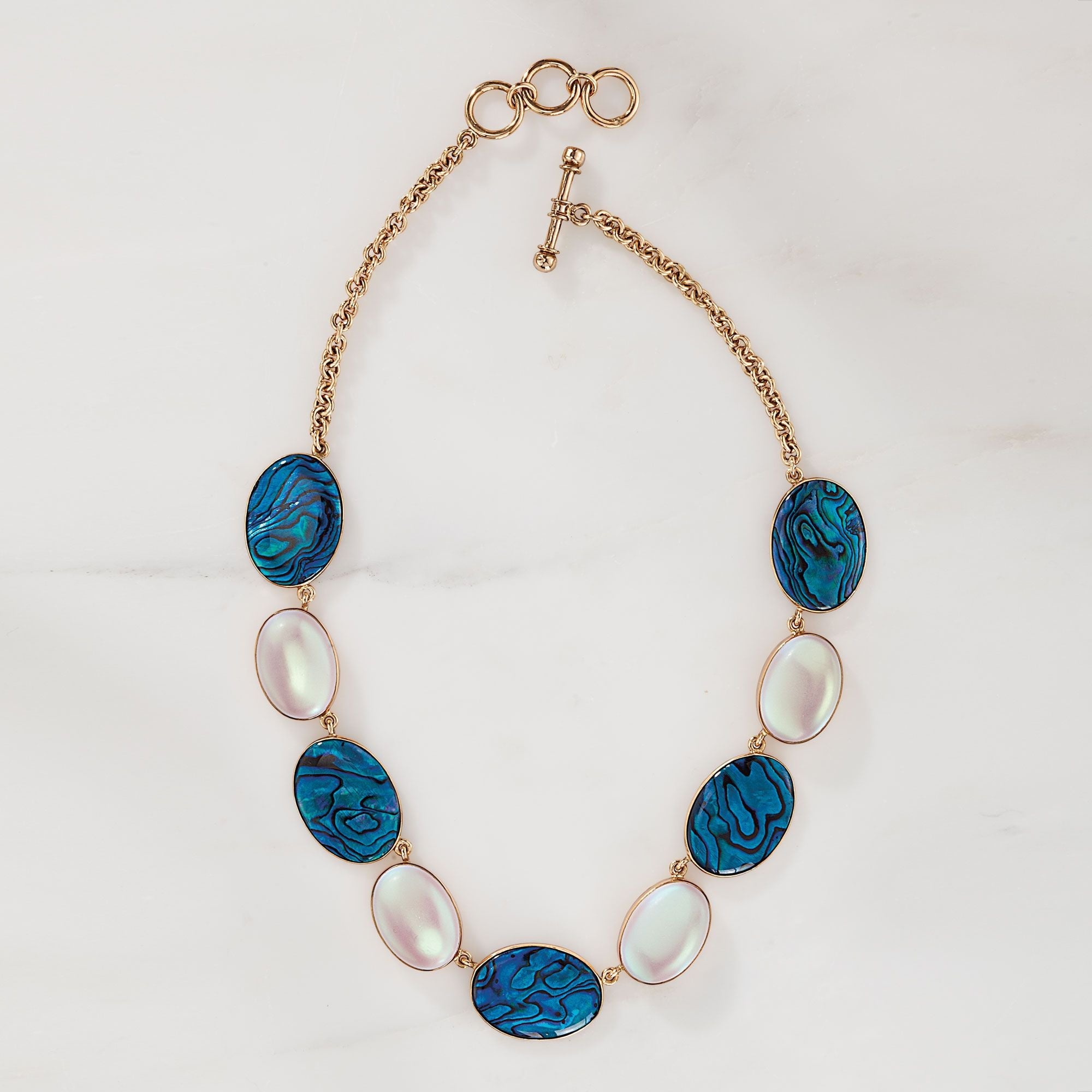 Charles' Blue Abalone & Luminite Necklace