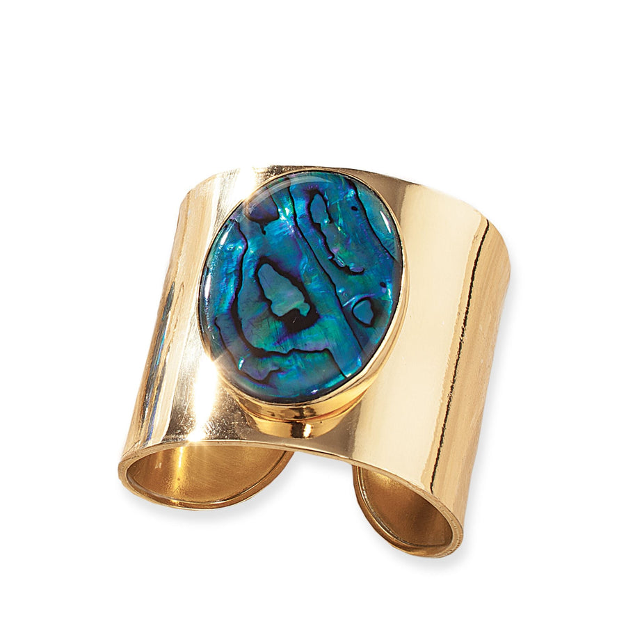 Blue Abalone ''Ocean Depths'' Gold Cuff (Preorder)
