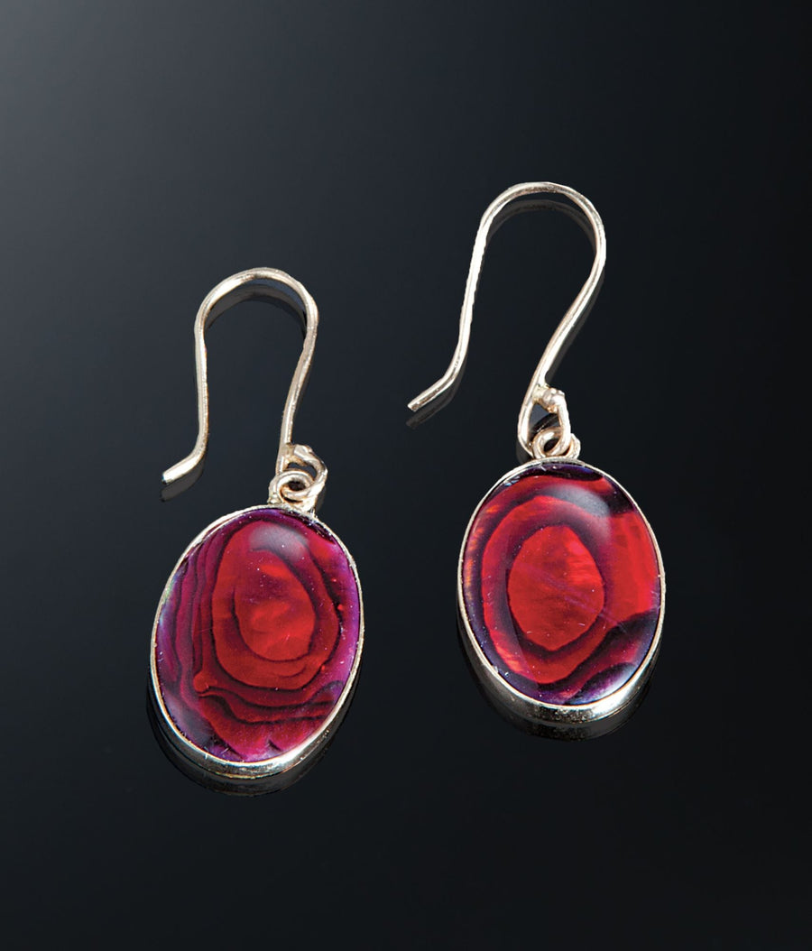 Red Abalone Small Dangle Earrings