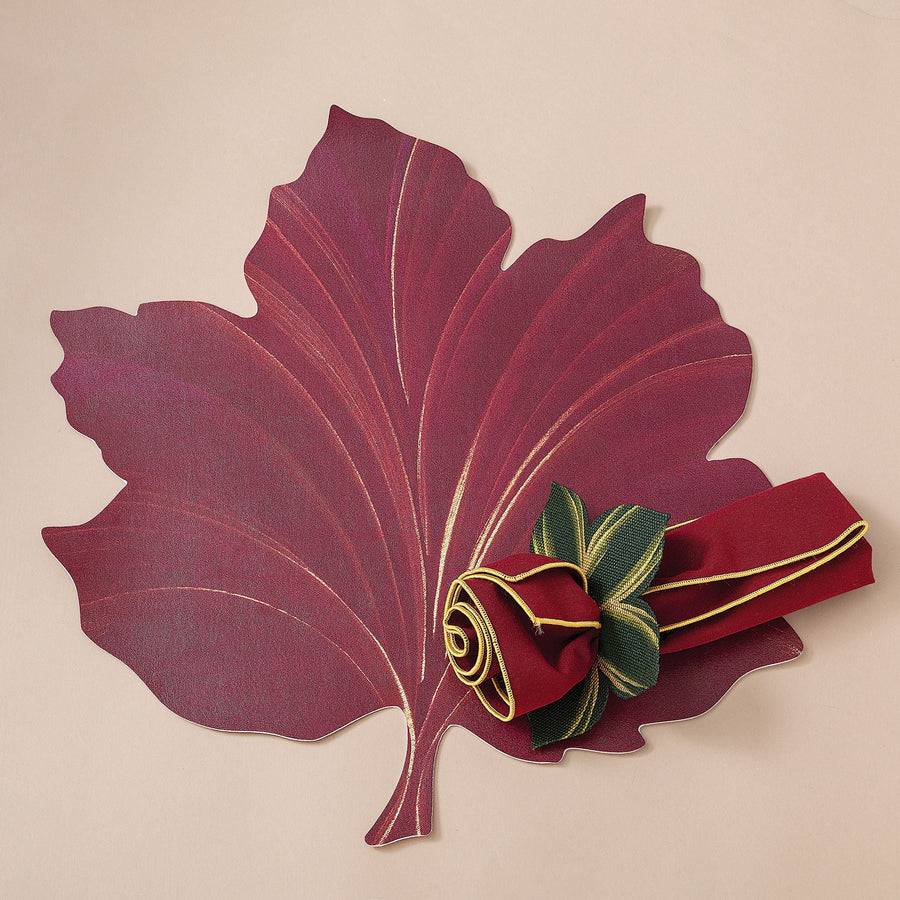 Autumn Leaves Burgundy Place Setting