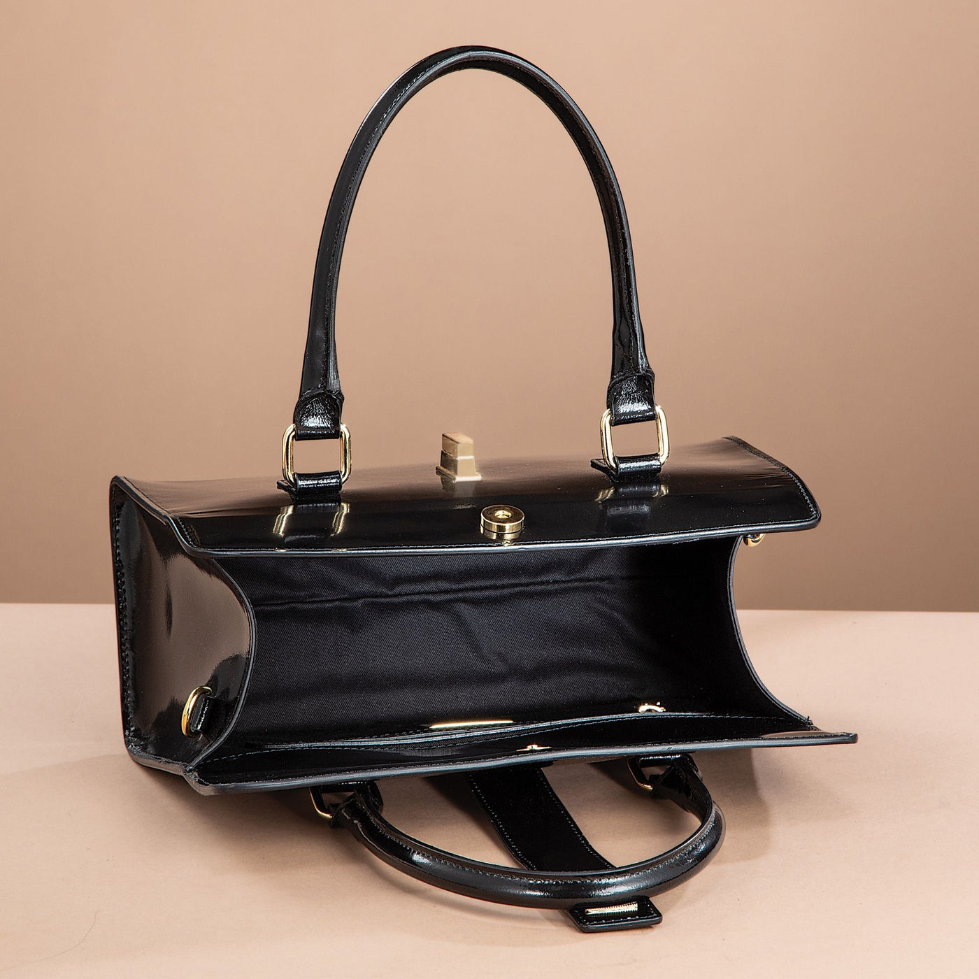Italian Leather Livorno Black Handbag