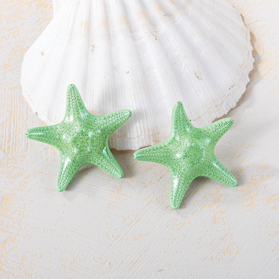 Stars Of The Sea Green Starfish Earrings