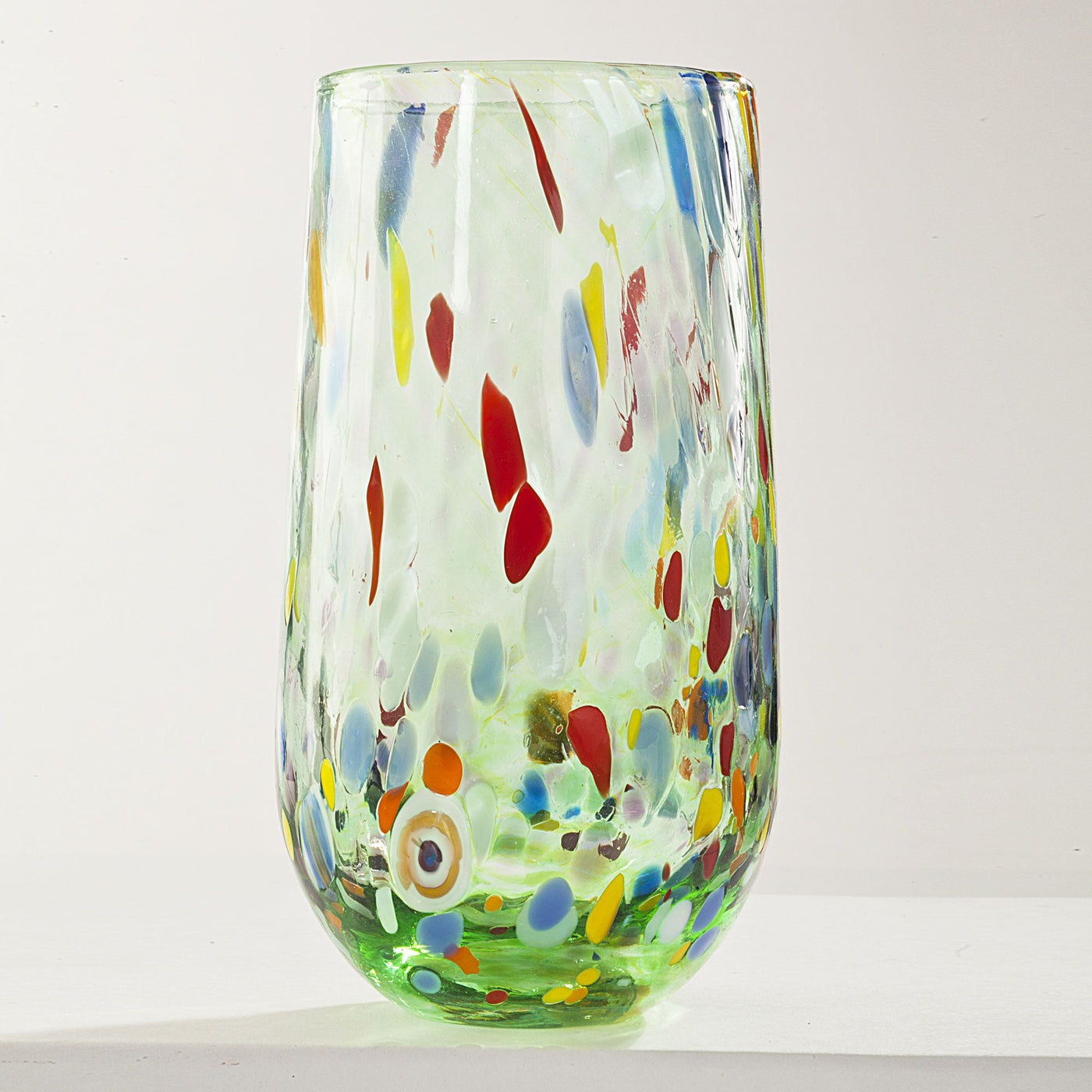 Murano-Style Confetti Tall Drinking Glasses Set Of 6