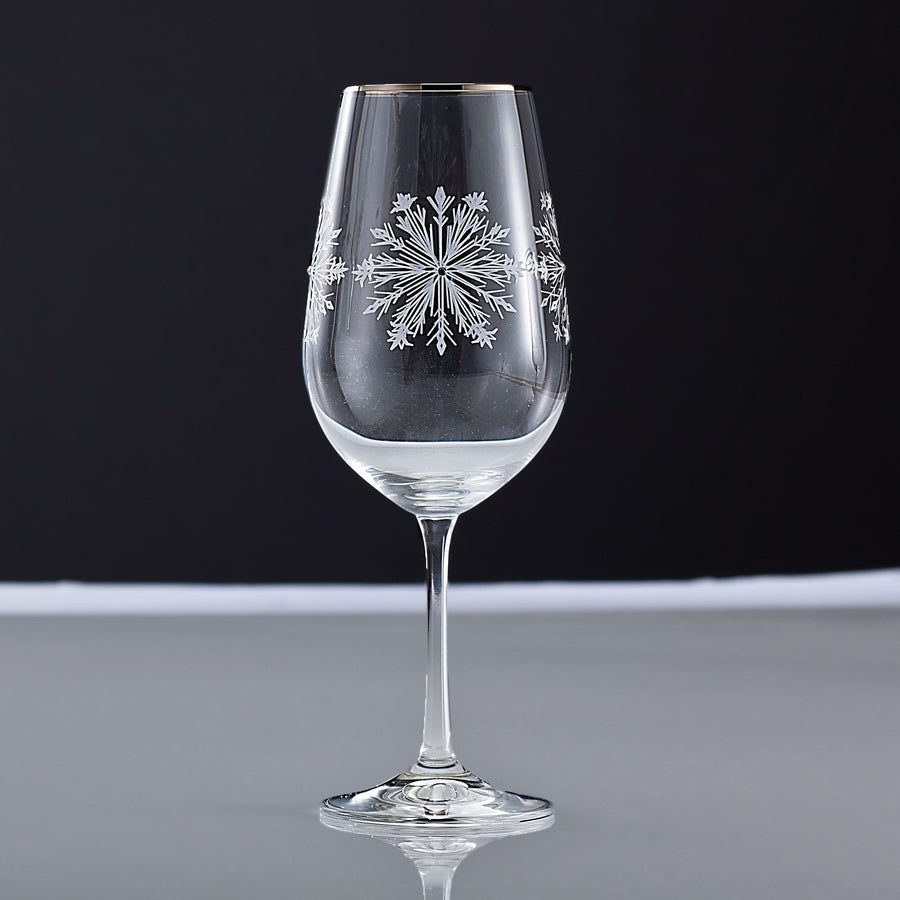 Bohemia Crystal Snowflake Wine Glasses Set Of 4