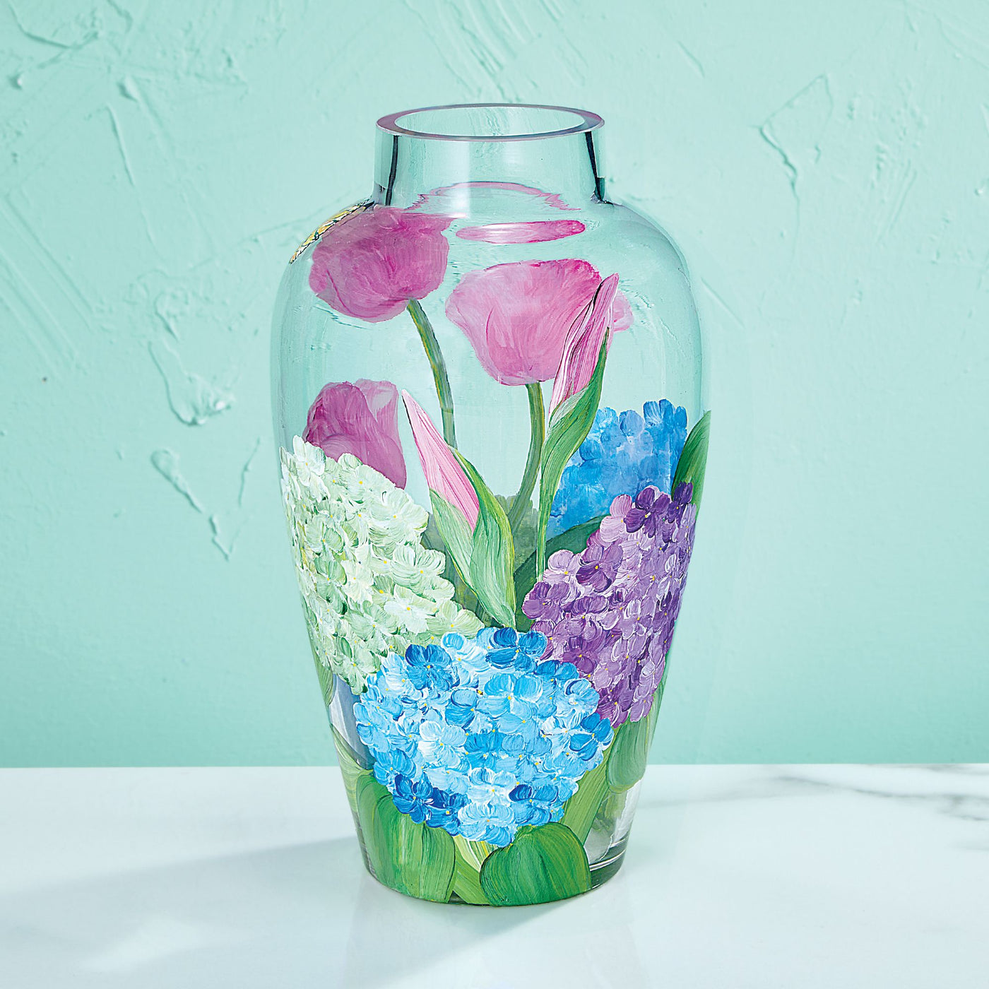 Hand-Painted Spring Florals Vase