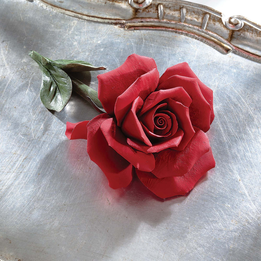 Capodimonte Porcelain Red Rose