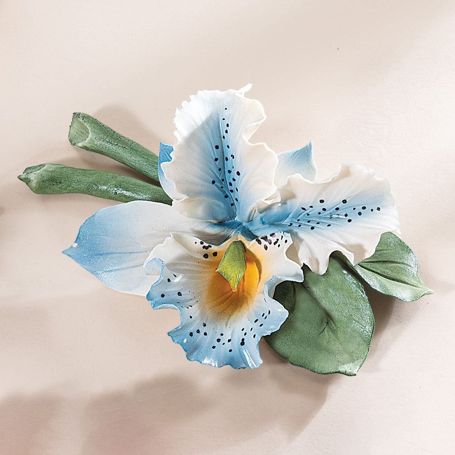 Capodimonte Porcelain Light Blue & White Iris