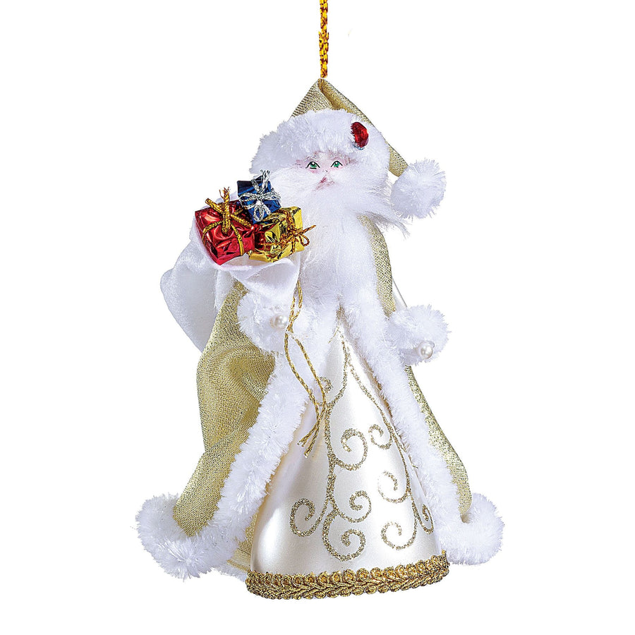 White & Gold Santa Collectible Ornament