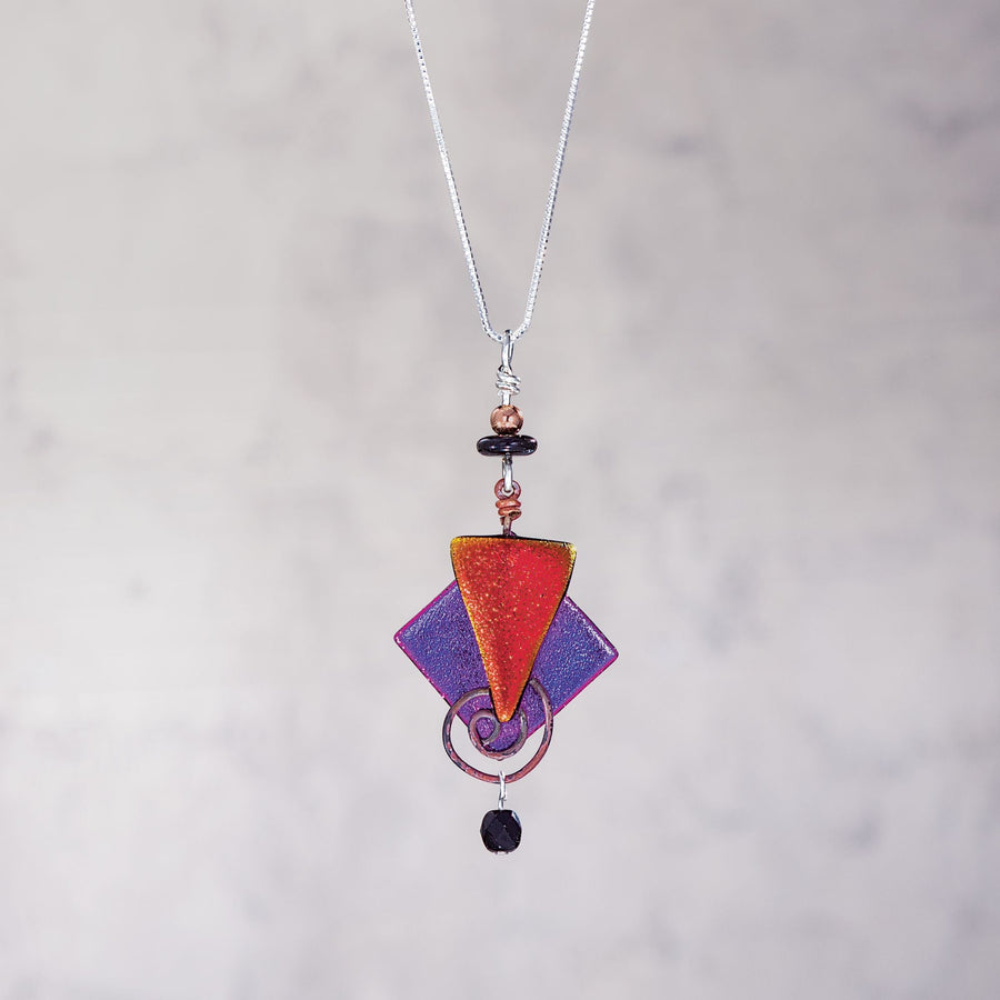 ''Wildberry'' Dichroic Glass Necklace