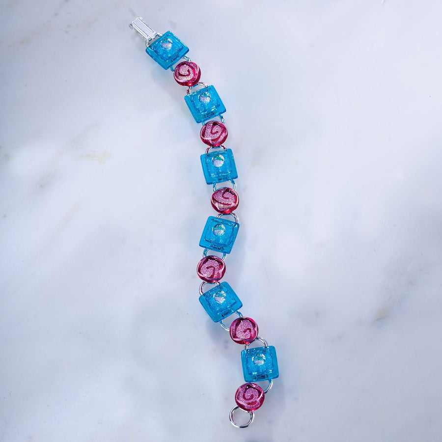 ''Cotton Candy'' Dichroic Glass Bracelet