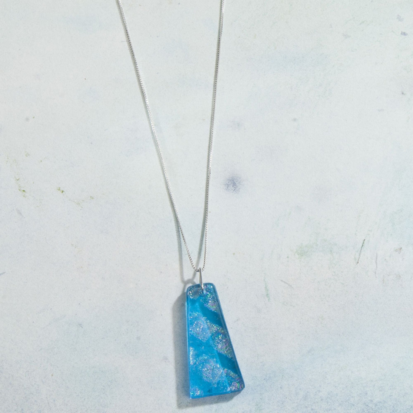 Wild Blue Dichroic Glass Necklace