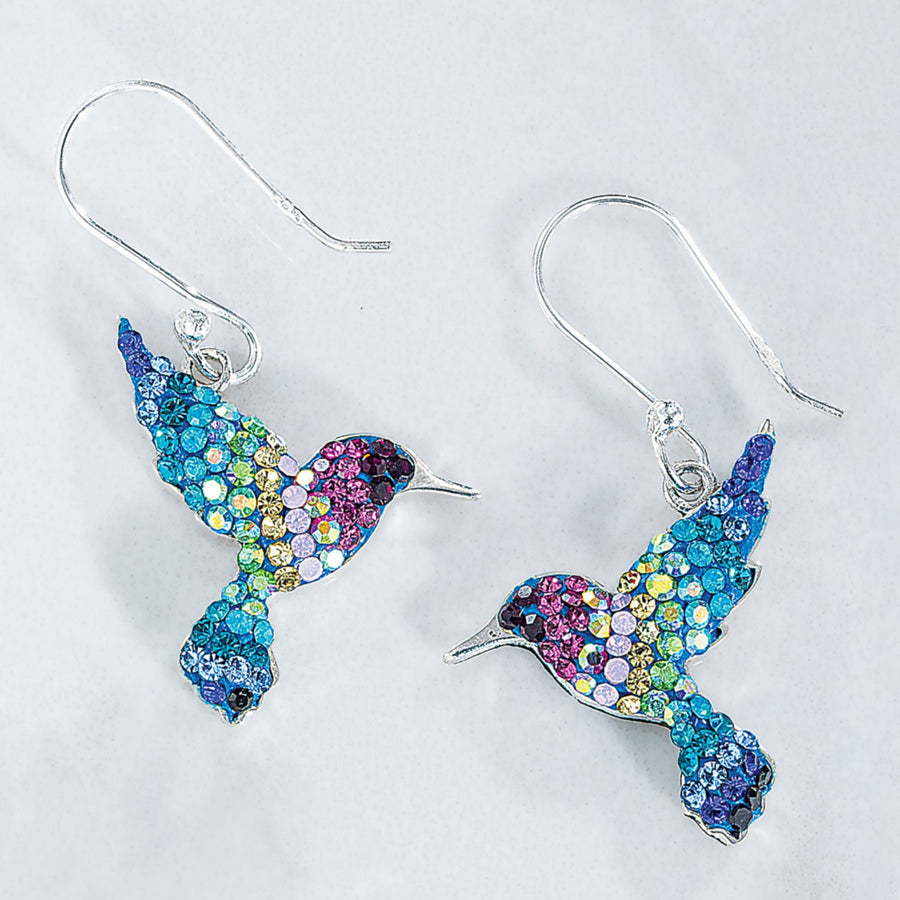 Mexican Mosaic Hummingbird Earrings