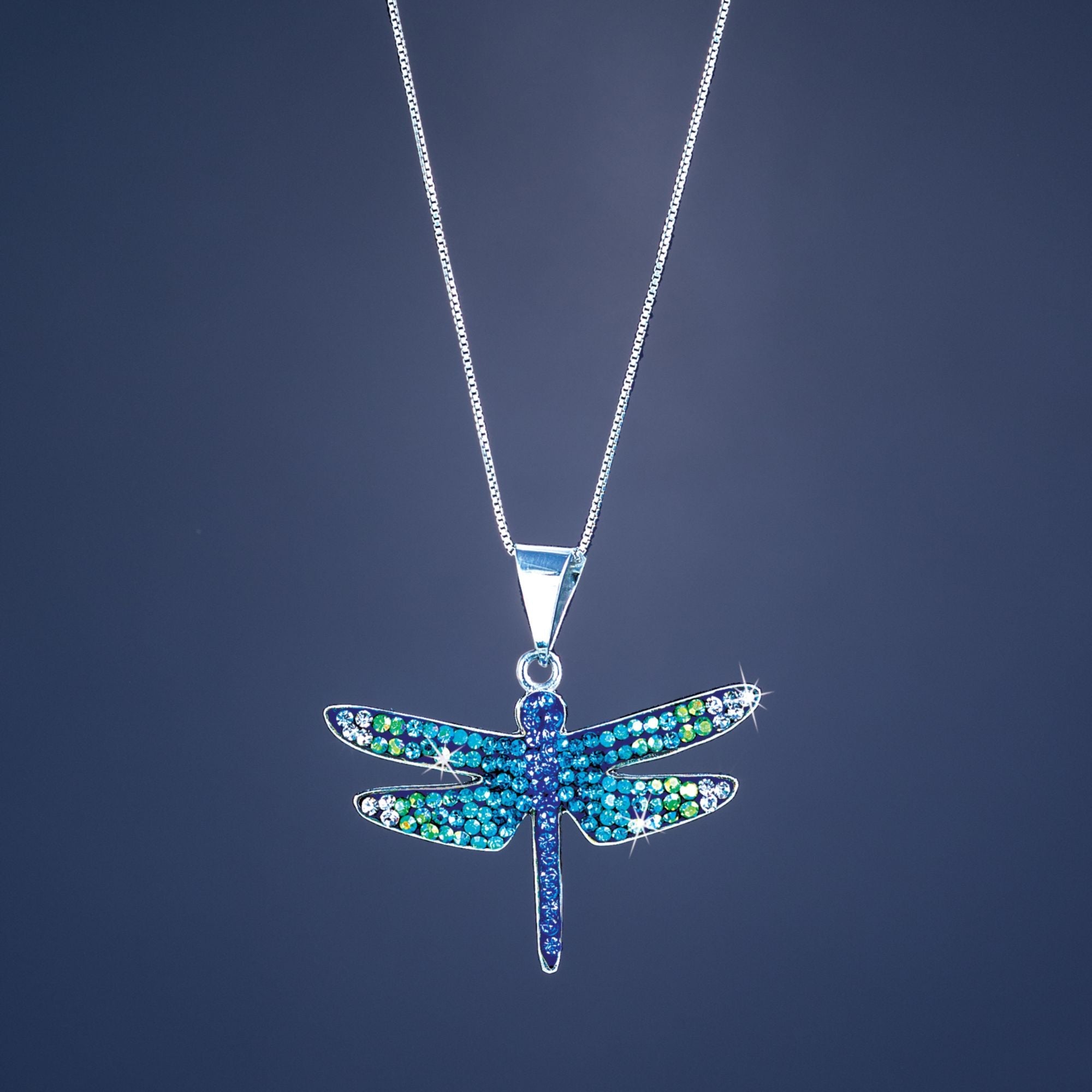 Mexican Mosaic Dragonfly Pendant Necklace