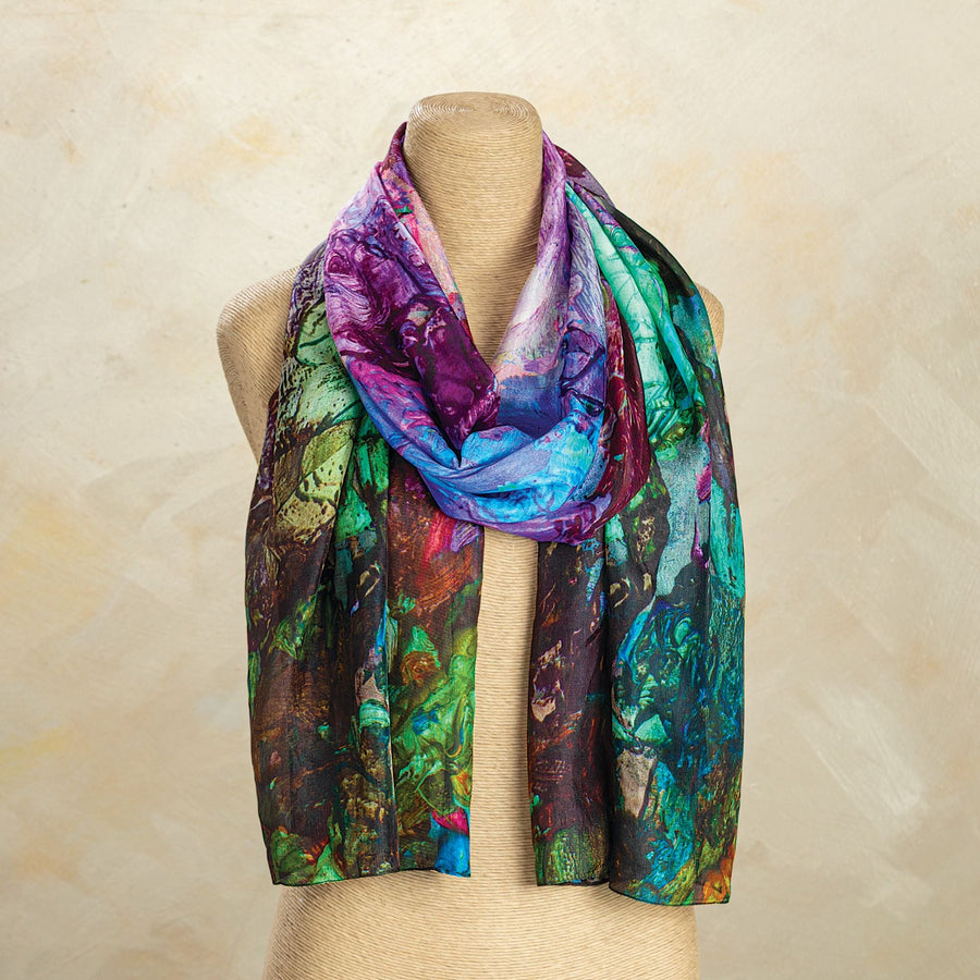 Abstract Jewels Silk Scarf