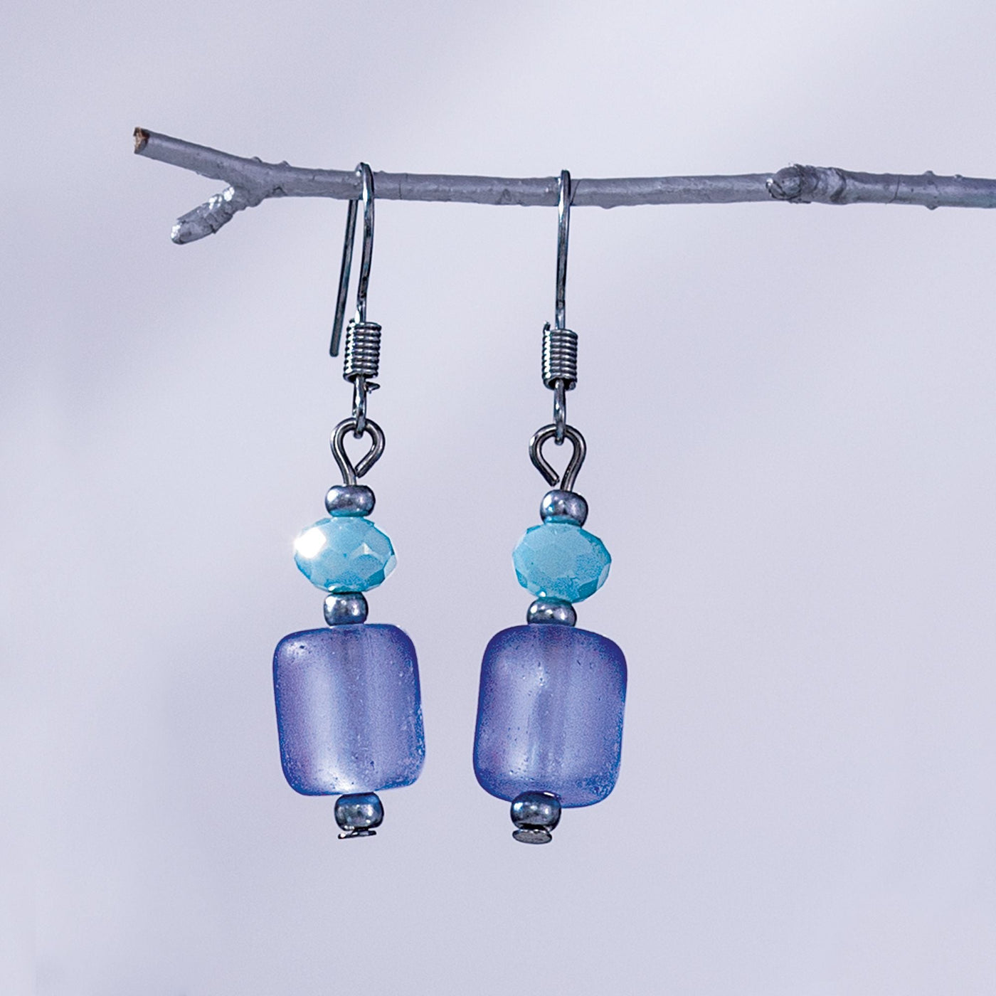 Ocean Oasis Sea Glass Necklace & Earrings Set