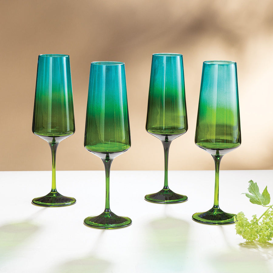 Tuscan Dawn Ombre Wine Glasses Set of 4
