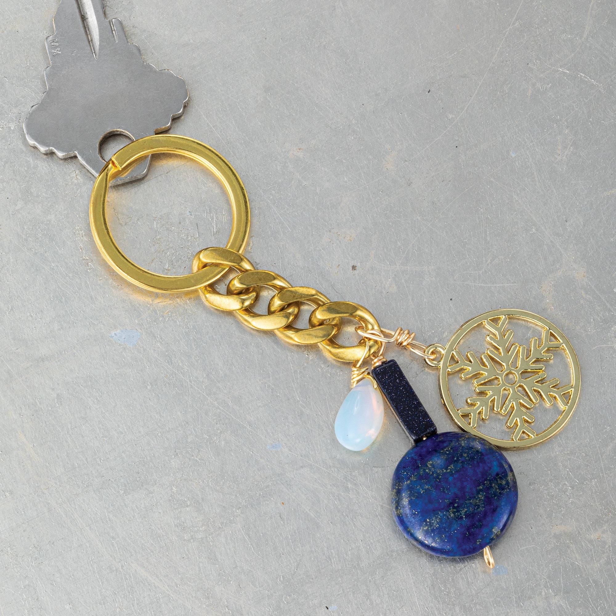 Winter Blues Gemstone Keychain