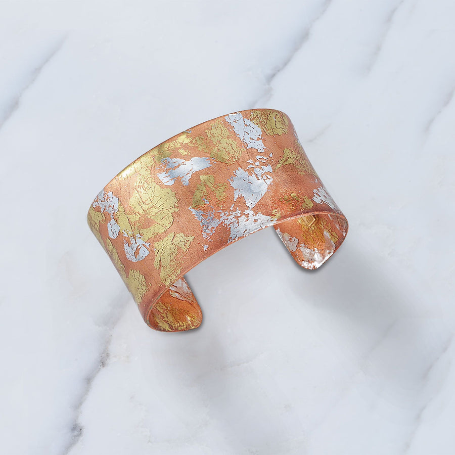 Hand-Gilded Dimensional Adjustable Cuff
