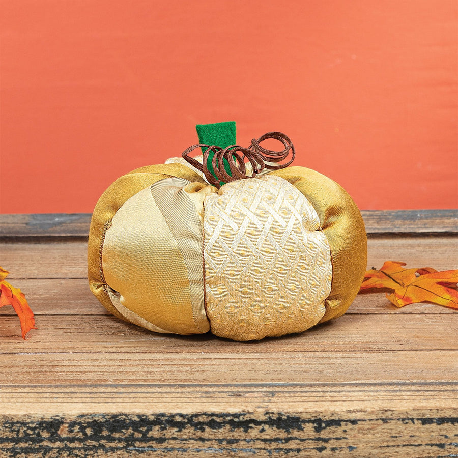 Hand-Stitched Small Patterned Pumpkin
