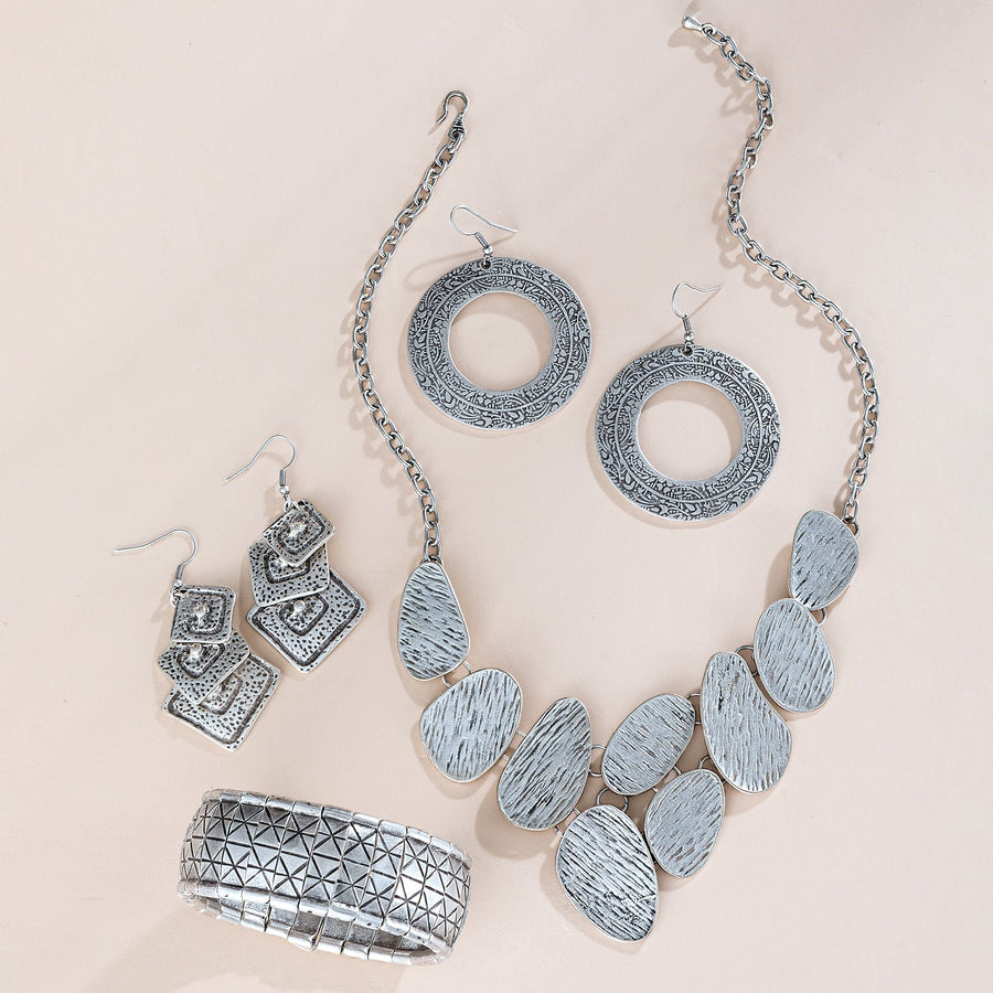 Turkish Pewter Abstract Necklace
