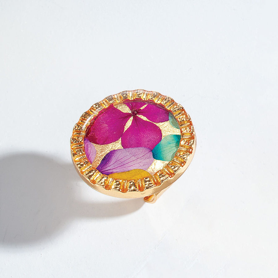 Touch Of Color Preserved Floral Adjustable Ring