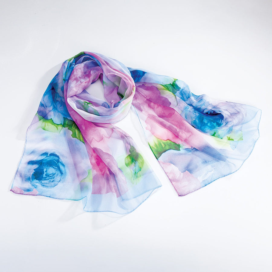 Watercolor Flowers Printed Scarf