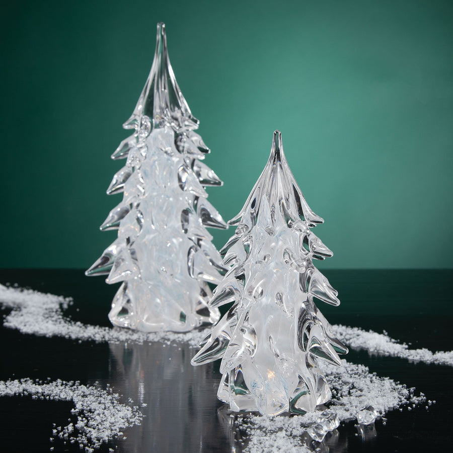 Hand-Blown Glass Large White Christmas Tree