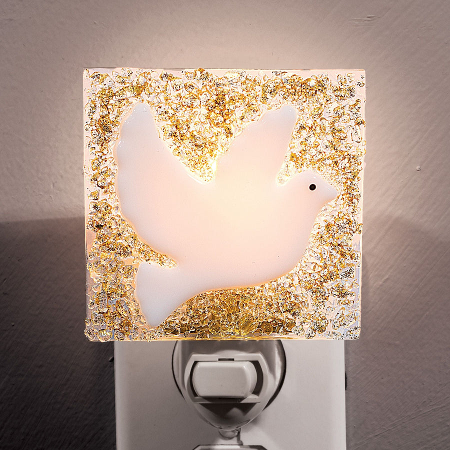 Dove Of Peace Fused Glass Nightlight