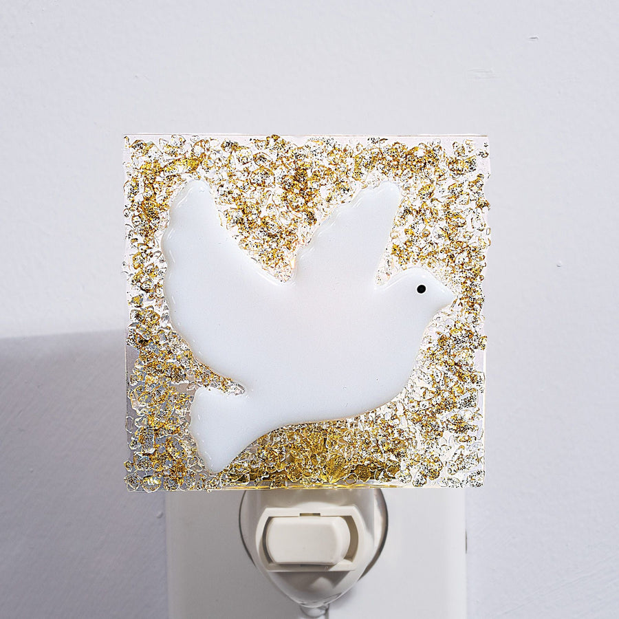 Dove Of Peace Fused Glass Nightlight