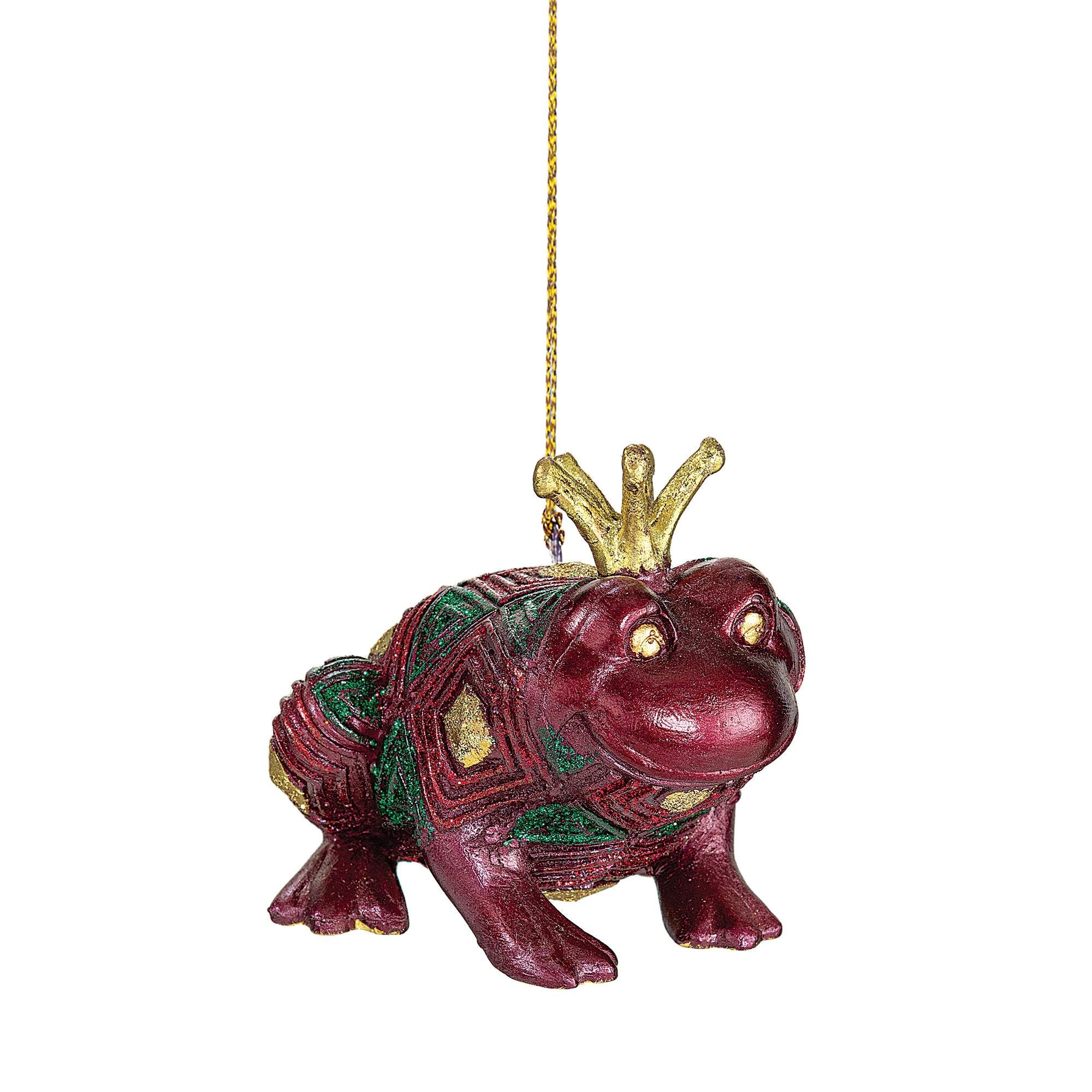 Hand-Painted Sparkling Frog Prince Ornament