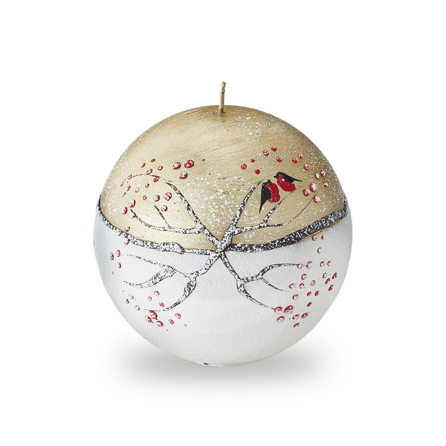 Hand-Painted ''Winter's Day'' Round Candle