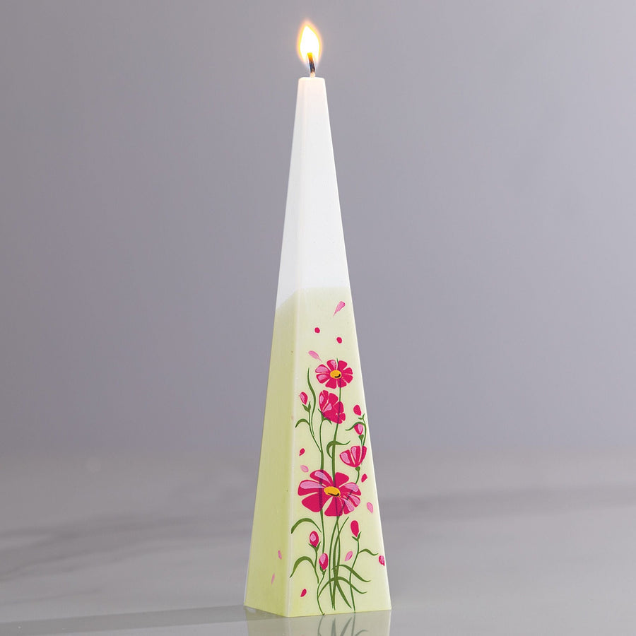 Hand-Painted Pink Daisy Candle