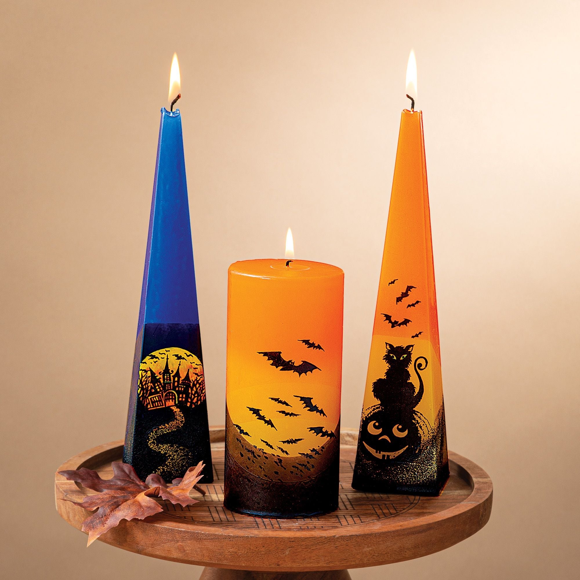 Hand-Painted Haunted House Candle