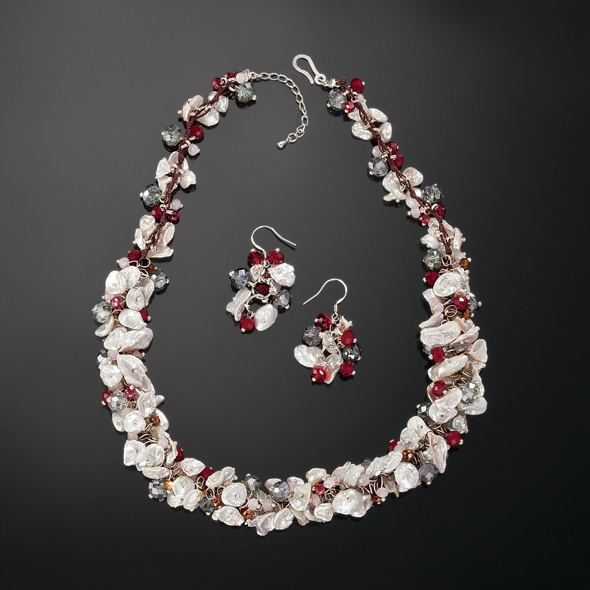 Luminance Freshwater Pearl & Crystal Necklace & Earrings Set