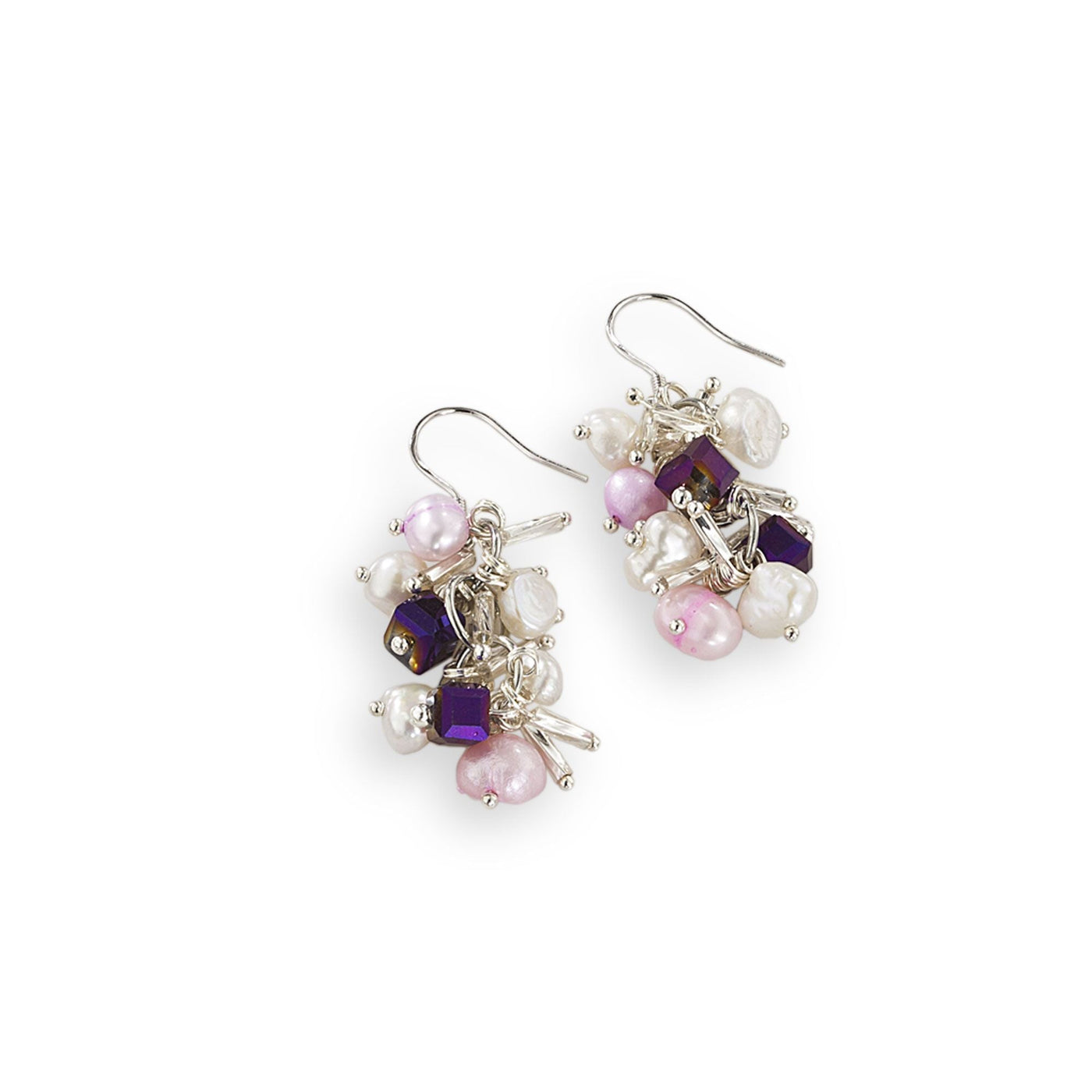 Freshwater Keshi Pearl & Crystal ''Pink Enchantment'' Necklace & Earrings Set