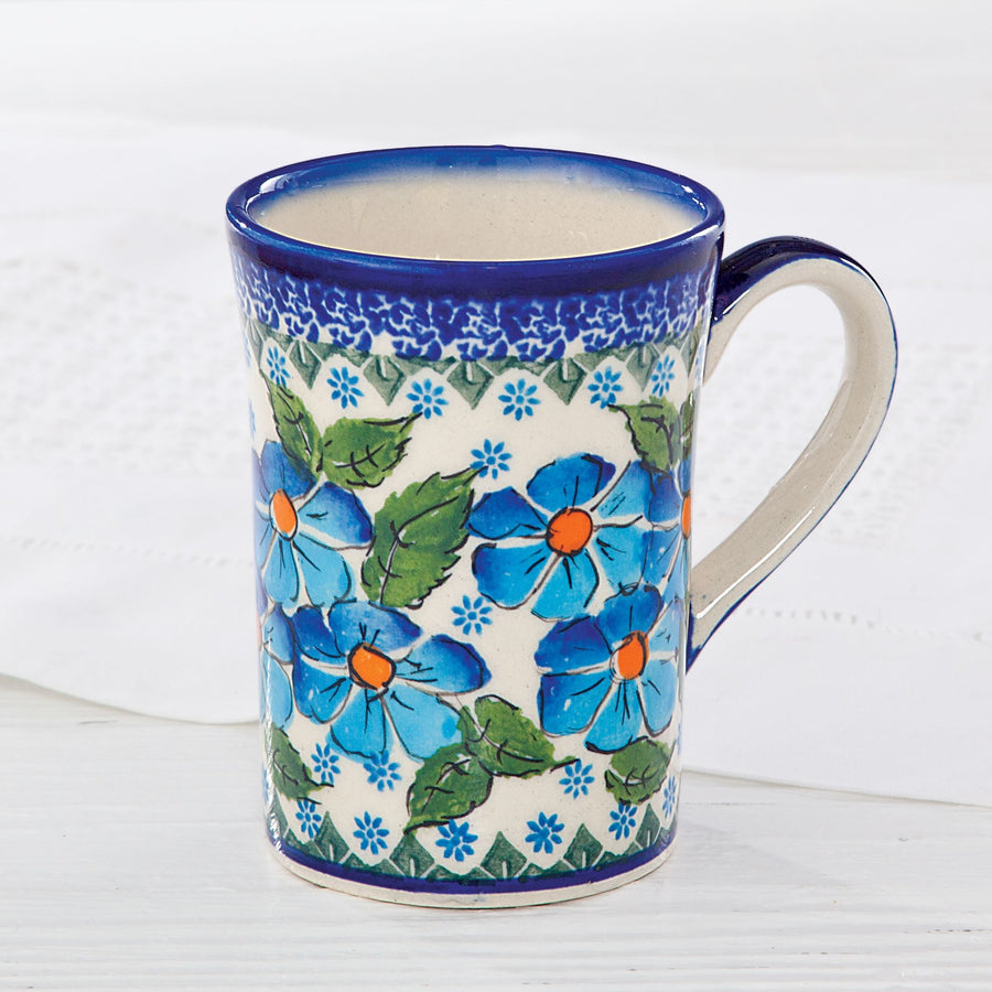 Polish Pottery ''Nikola'' Floral Tall Mug, 6oz.